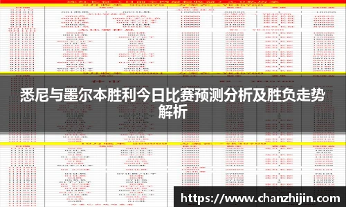 悉尼与墨尔本胜利今日比赛预测分析及胜负走势解析